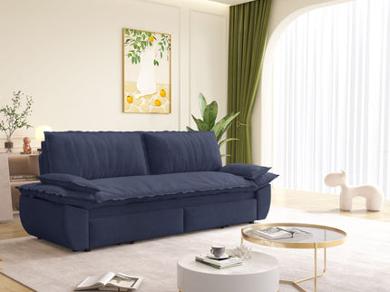 Queen Pull Out Sofa Bed, Convertible 3 In 1, Multi Functional - Blue