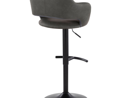 Margarite - Contemporary Adjustable Barstool With Swivel With Rounded T Footrest (Set of 2)