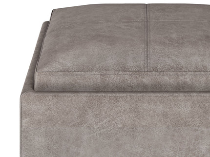 Rockwood - Upholstered Cube Storage Ottoman With Tray