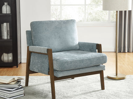 Kelly - Mid-Century Modern Velvet Accent Armchair - Blue