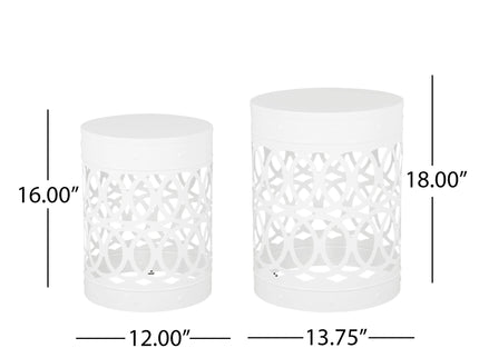 Outdoor Metal S/2 End Table