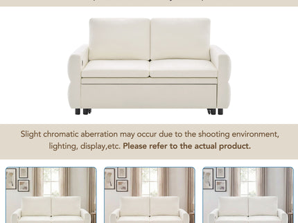 Convertible Sofa Bed Loveseat With Adjustable Backrest And USB Ports