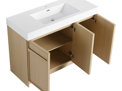 Freestanding Bathroom Vanity With Resin Sink & Soft Close Cabinet Doors