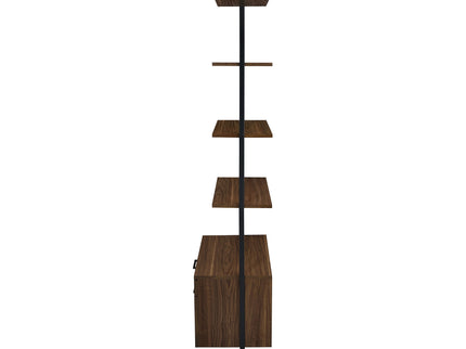 Wendell - 4 Shelf Storage Wall Bookshelf - Walnut