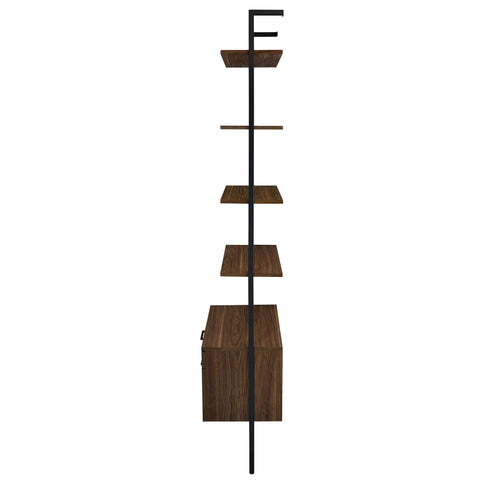 Wendell - 4 Shelf Storage Wall Bookshelf - Walnut