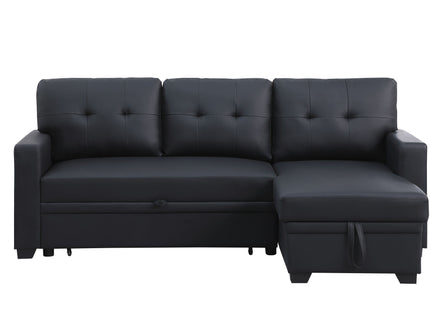 Upholstered Pull Out Sectional Sofa With Chaise