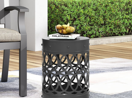 Outdoor Metal Large End Table, Modern Design