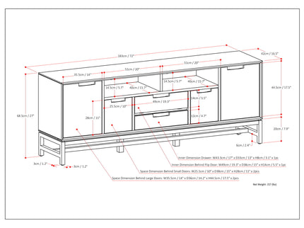 Banting - Wide TV Stand - Walnut Brown