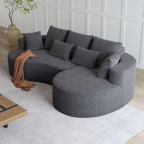 Curved Oversized Sectional Sofa With Extra Deep Seat