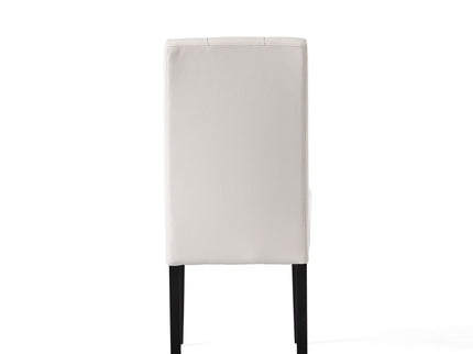 Carter - 5 Tuft Dining Chair With Button Tufted Backrest And Espresso Legs - Ivory