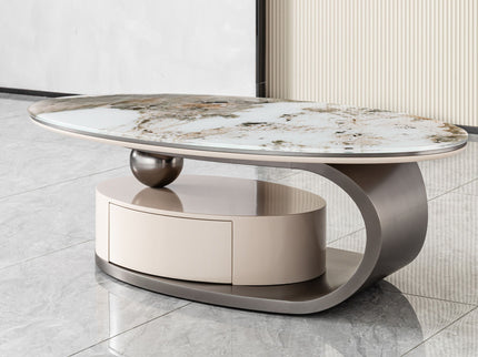 Oval Coffee Table With Drawer