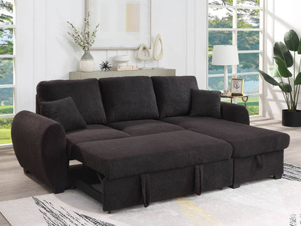 Veronica - Reversible Sleeper Sectional Sofa With Storage Chaise - Black