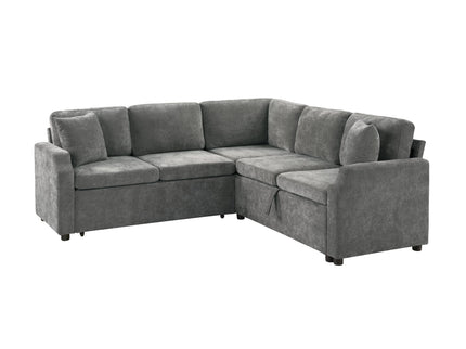 Modern L Shaped Sectional Sofa Bed With Hidden Storage Upholstery