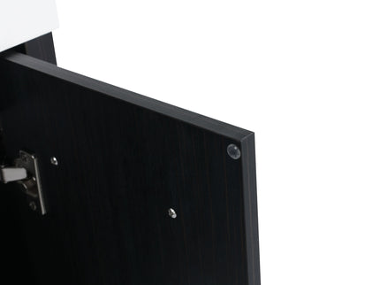 Modern Wall Mounted Bathroom Vanity With Thick Edge Resin Sink And Storage Rack