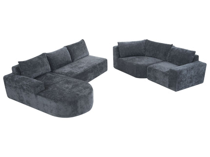 U-Shaped Oversized Modular Cloud Sectional Sofa With Deep Seat For Living Room
