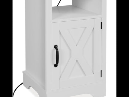 Farmhouse Nightstand, Charging Station & Storage