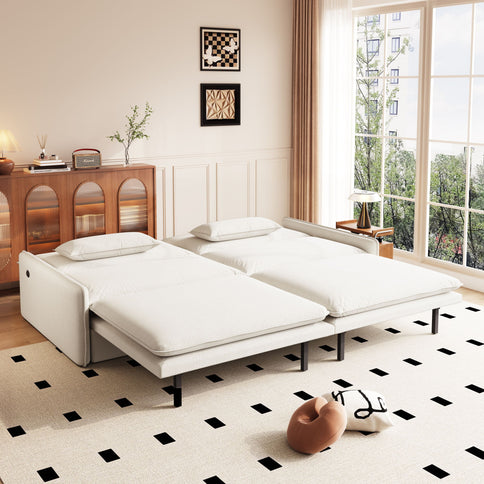 4 Seat Convertible Sleeper Sofa Bed, Modern With Storage
