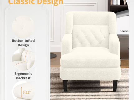 Upholstered Accent Chair Tufted Armchair For Living Room And Bedroom