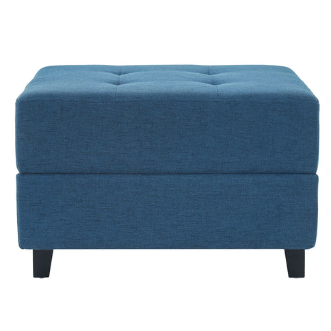 Ottoman, Compact Footrest For Living Room - Navy Blue