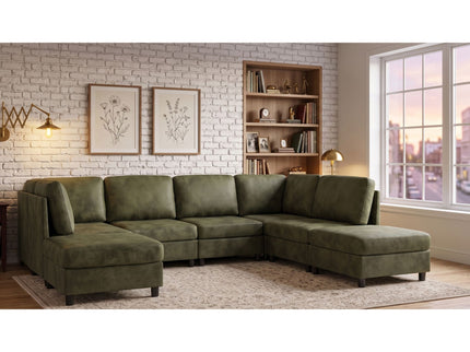 Upholstered Modular Sectional With Custom Configuration And Removable Cushions