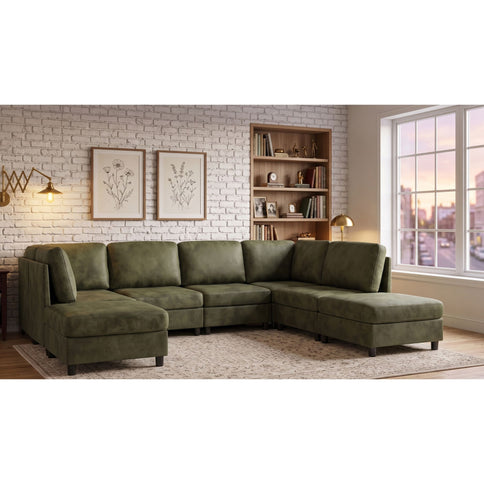 Upholstered Modular Sectional With Custom Configuration And Removable Cushions