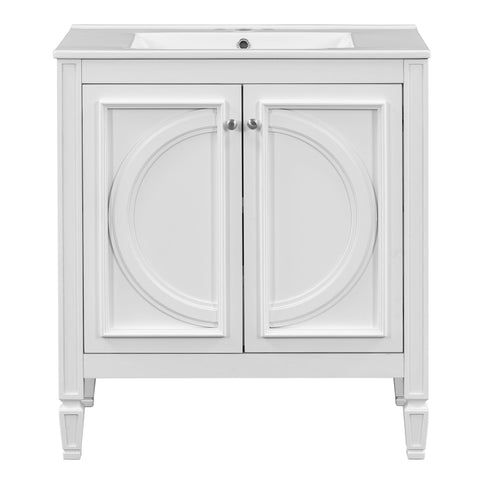 Double Sink Bathroom Vanity Set With Wall Mount Mirror Cabinet