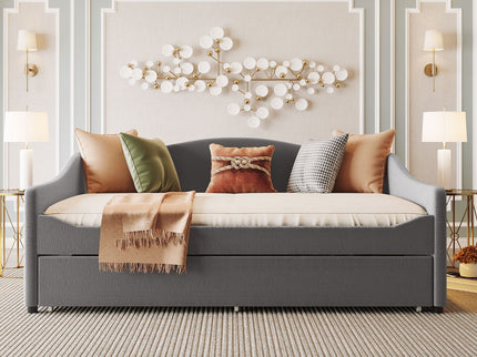 Upholstered Daybed With Light And Trundle