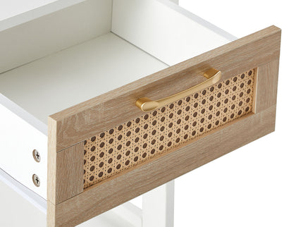 15.75" Rattan End Table With Drawer, Modern Nightstand, Side Table For Living Room, Bedroom