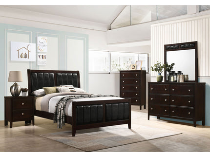 Full Panel Bed With Tufted Headboard Frame - Brown