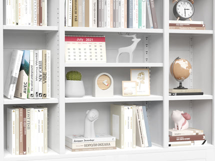 Industrial Bookcase Tall With Adjustable Shelves, Drawers & Doors