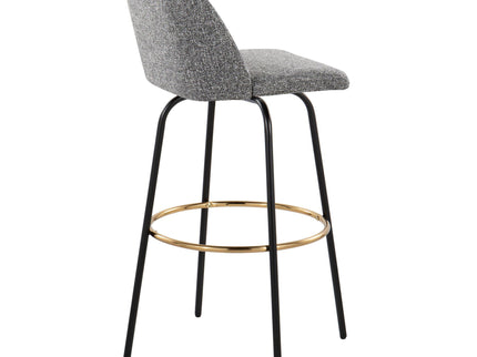 Toriano - Contemporary Fixed Height, Barstool With Swivel & Round Footrest (Set of 2)