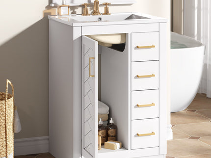 Modern Bathroom Vanity With 1 Door And 3 Drawers