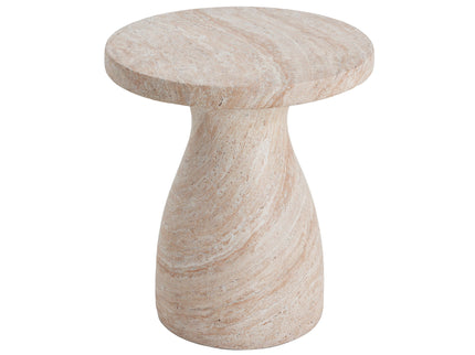 Outdoor / Indoor Travertine Side Table Lightweight