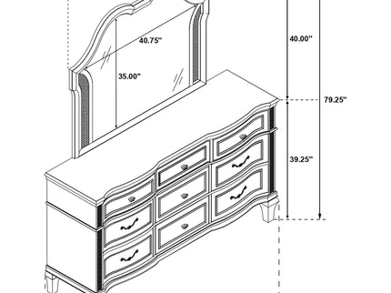 Colwood - 9 Drawer Dresser With Mirror - Silver