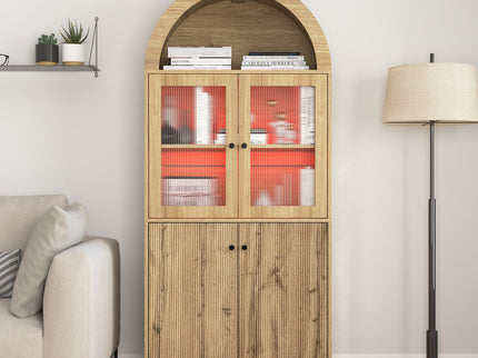 Modern Tech Inspired Dome Cabinet With LED Lighting