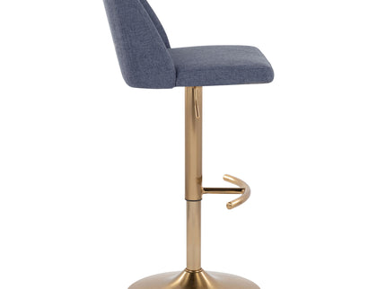 Toriano - Contemporary Adjustable Barstool With Swivel With Rounded T Footrest (Set of 2)