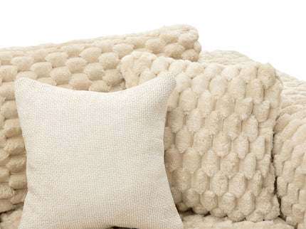 Modular Sectional Sofa, Boneless Couch With 2 Movable Ottomans