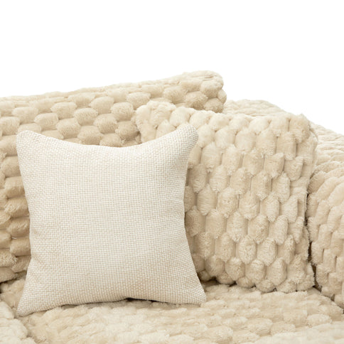 Modular Sectional Sofa, Boneless Couch With 2 Movable Ottomans