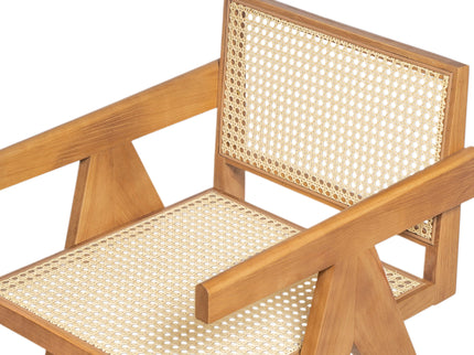 Chandigarh Arm Dining Chair With Natural Cane Design (Set of 2)
