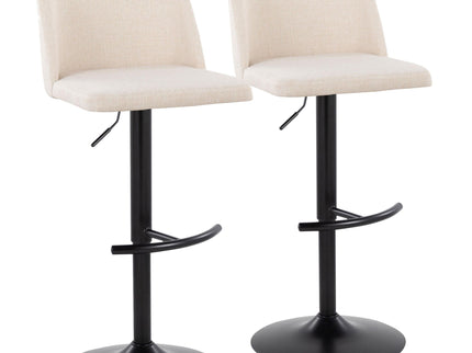 Toriano - Contemporary Adjustable Bar Stool With Rounded T Footrest (Set of 2)