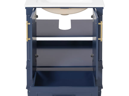 Bathroom Vanity With Ornate French Cylinder Legs, Soft Close Drawer