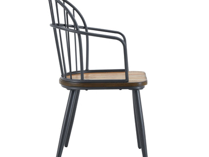Contemporary Indoor Dining Set With Metal Legs, Birch, And Metal - Black / Natural