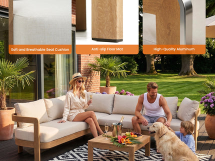 Outdoor Patio Sectional Sofa Set - Oak