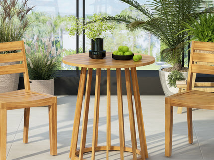 Outdoor Round Top Dining Table, Round Bistro Table - Teak