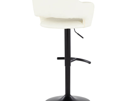 Margarite - Contemporary Adjustable Barstool With Swivel With Rounded T Footrest (Set of 2)