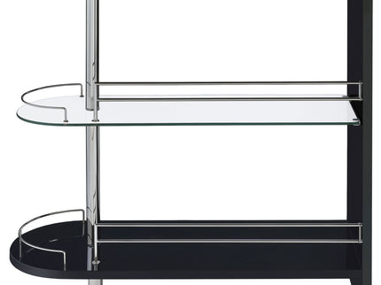 Karinna - 2 Tier Home Bar Table With Shelf - Silver