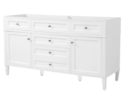 Bathroom Vanity Cabinet Only, 3 Drawers & 2 Doors, Adjustable Shelf, Soft Close Hinges - White