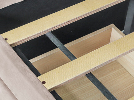 Upholstered Daybed With Two Drawers And Wood Slat