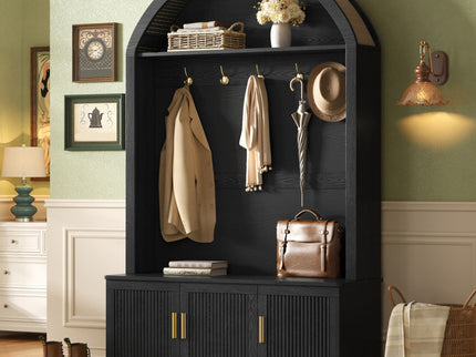 Arched Top Hall Tree With 5 Hooks