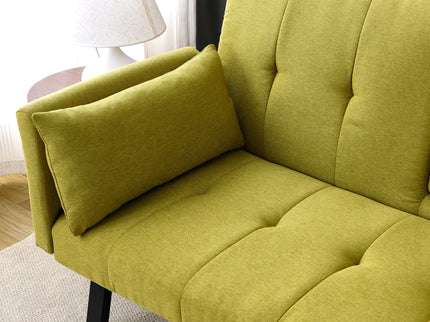 Sofa Bed With Foldable Design And Cup Holder - Green